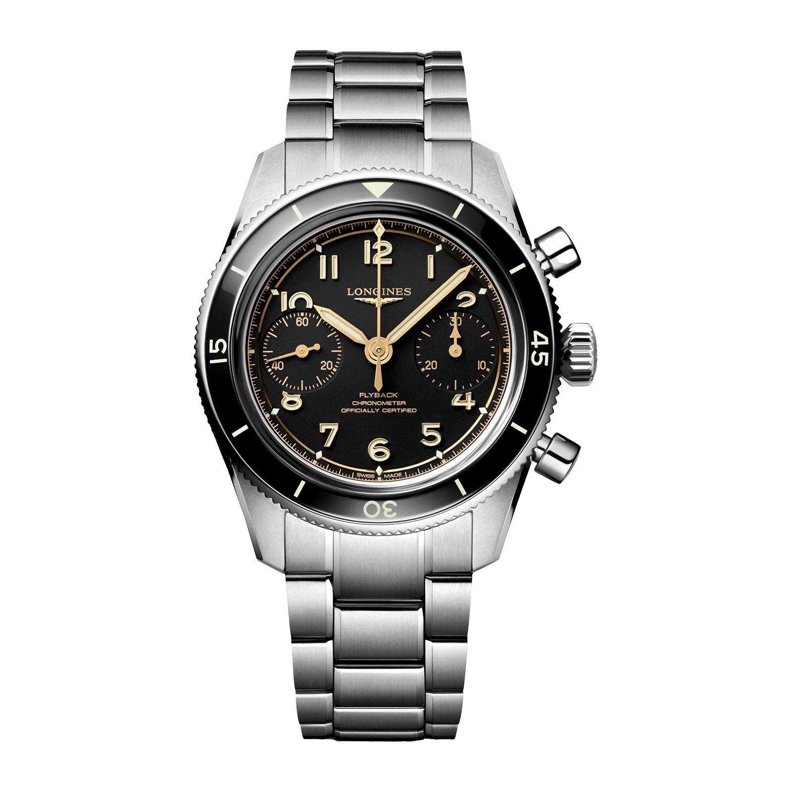 Longines Spirit Pilot Flyback Chronograph 39.5mm Mens Watch Black Longines Spirit Pilot Flyback Chronograph 39.5mm Mens Watch Black
