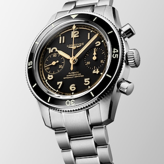 Longines Spirit Pilot Flyback Chronograph 39.5mm Mens Watch Black