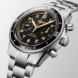Longines Spirit Pilot Flyback Chronograph 39.5mm Mens Watch Black