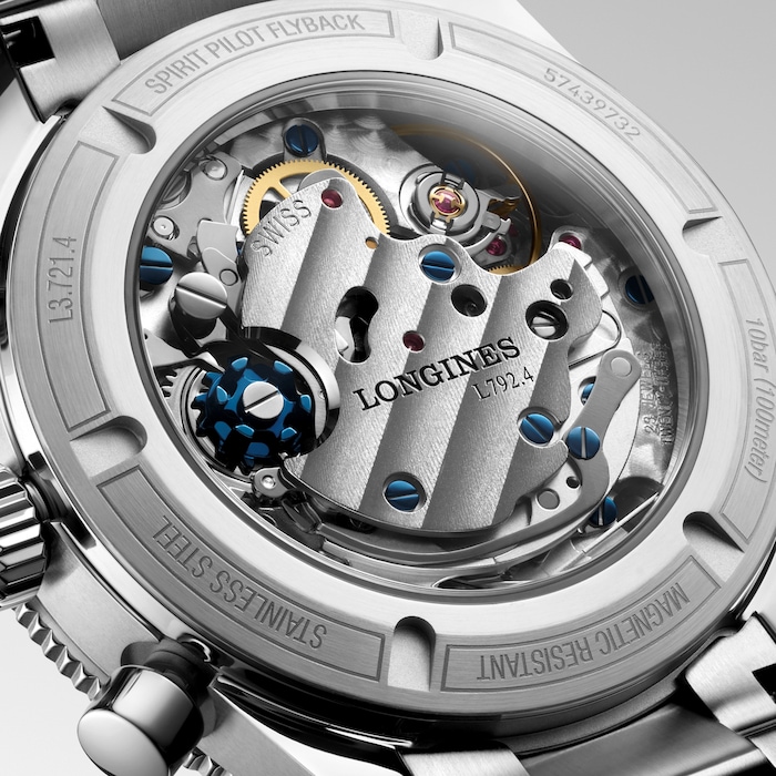 Longines Spirit Pilot Flyback Chronograph 39.5mm Mens Watch Black