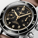 Longines Spirit Pilot Flyback Chronograph 39.5mm Mens Watch Leather Black