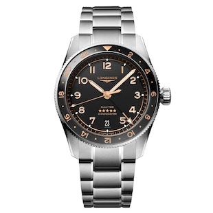 Longines Spirit Zulu Time 39mm Mens Watch Black