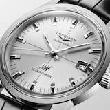 Longines Ultra-Chron Classic 37mm Mens Watch Silver Alligator