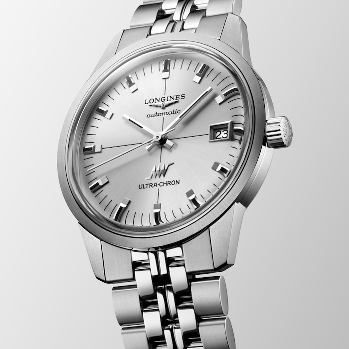Longines Ultra-Chron Classic 37mm Mens Watch Silver