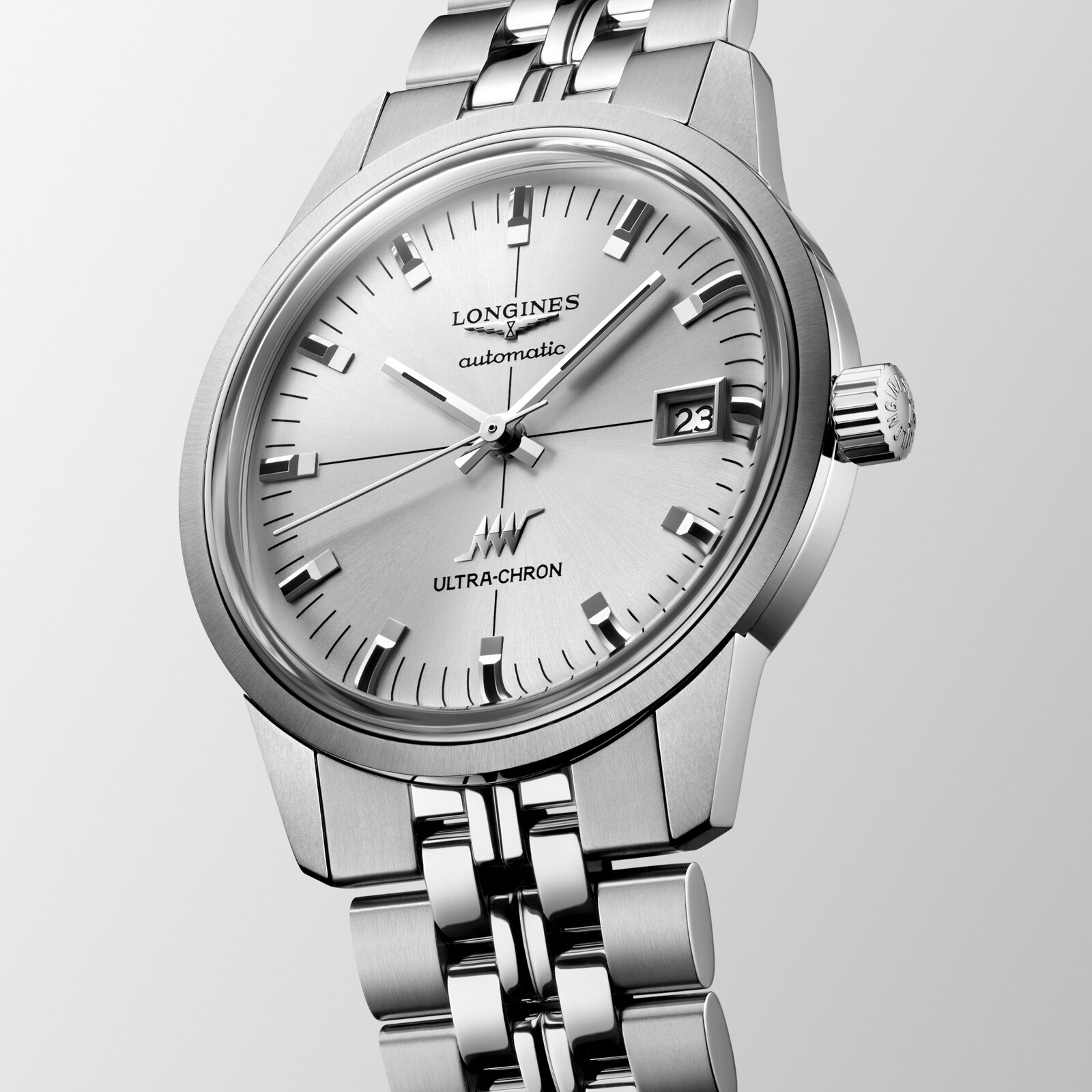 Longines Ultra-Chron Classic 37mm Mens Watch Silver