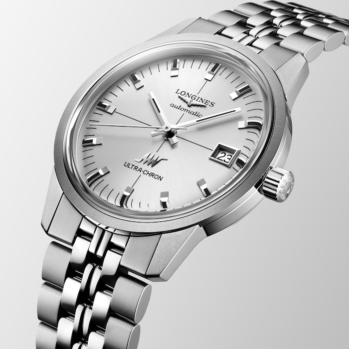Longines Ultra-Chron Classic 37mm Mens Watch Silver