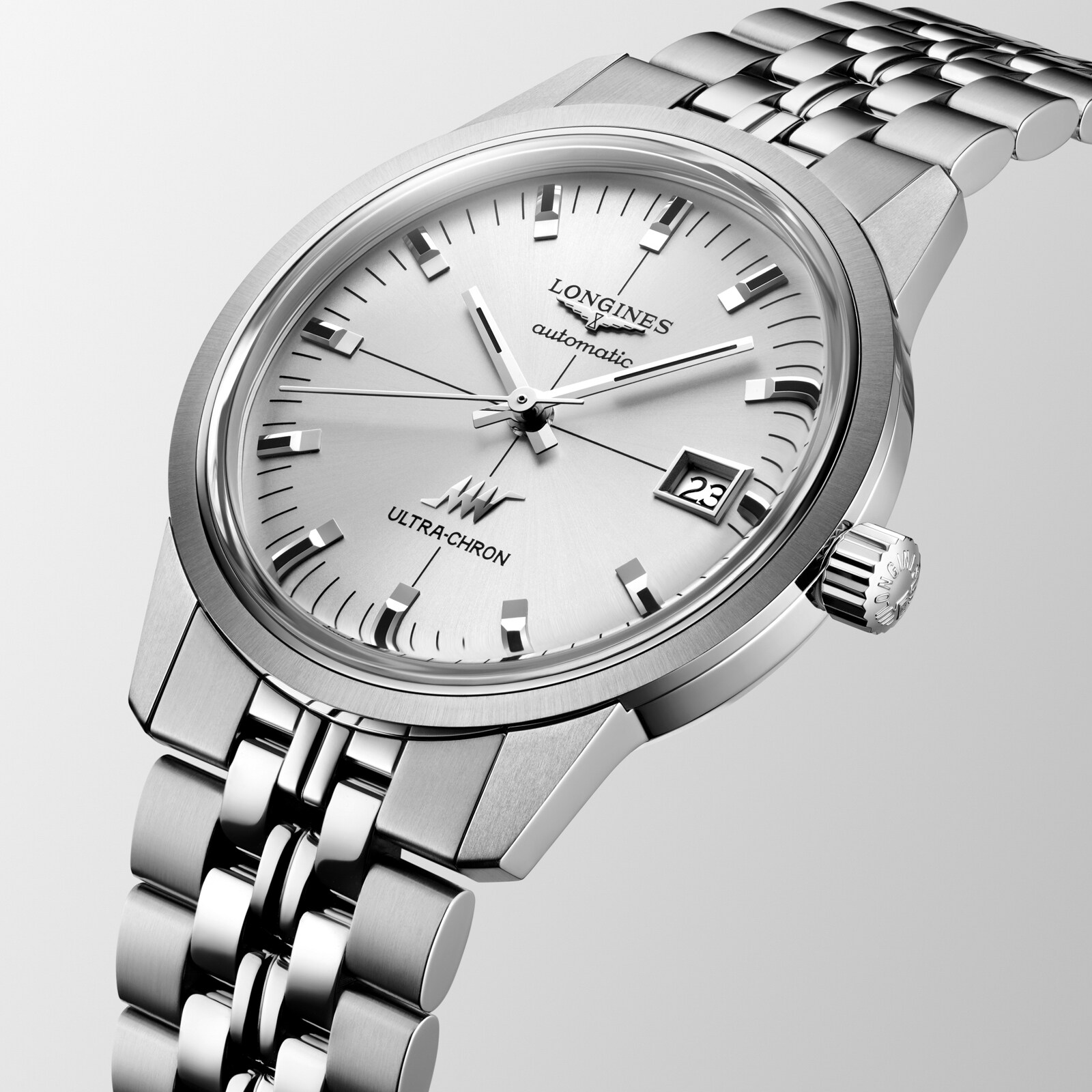 Longines Ultra-Chron Classic 37mm Mens Watch Silver