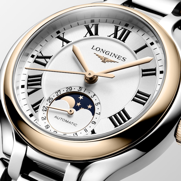 Longines PrimaLuna Moonphase Automatic 34mm Ladies Watch Rose Gold