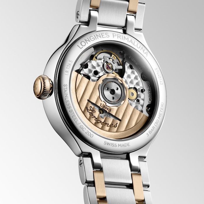 Longines PrimaLuna Moonphase Automatic 34mm Ladies Watch Rose Gold