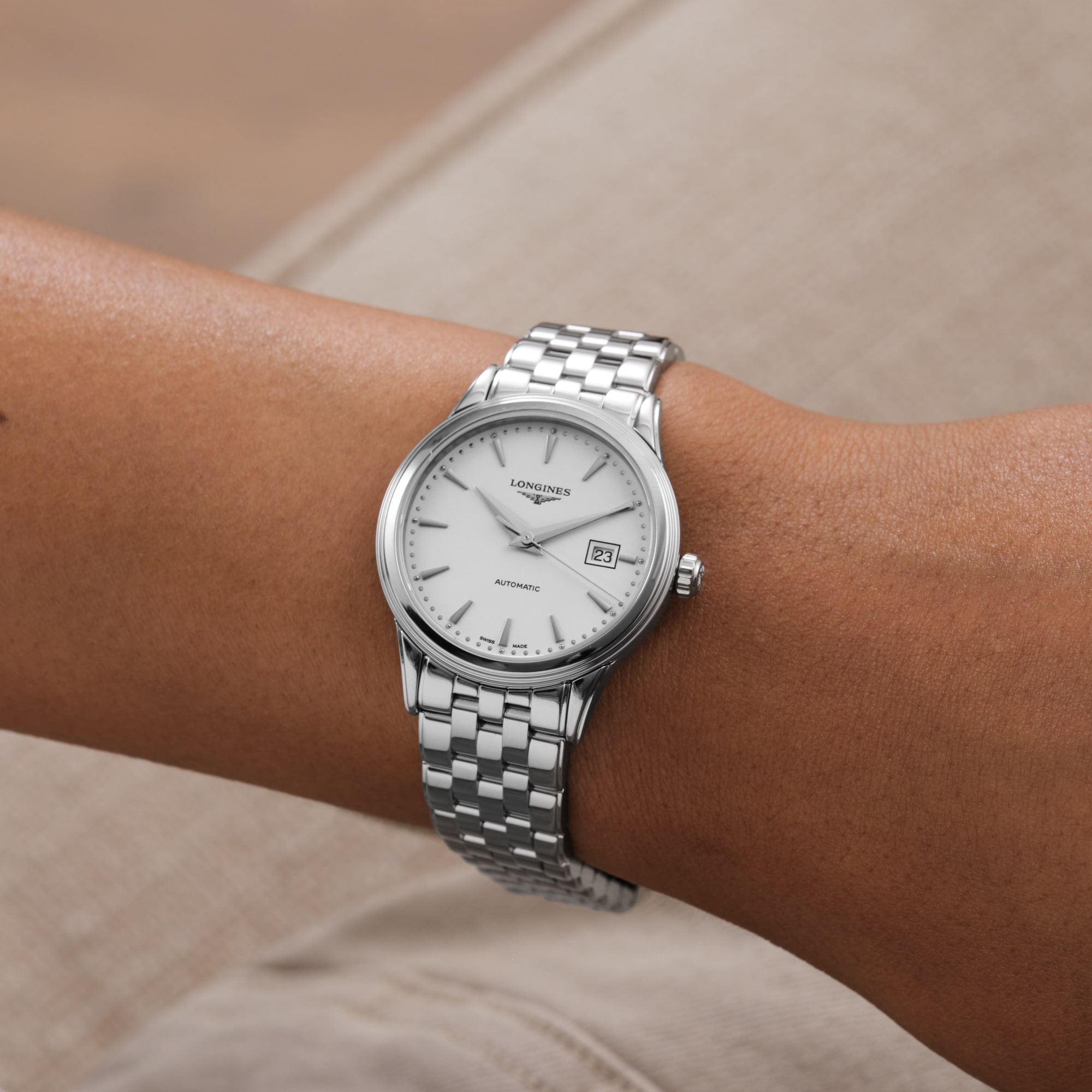 Longines Flagship Classic 30mm Ladies Watch White Stainless Steel Longines Flagship Classic 30mm Ladies Watch White Stainless Steel
