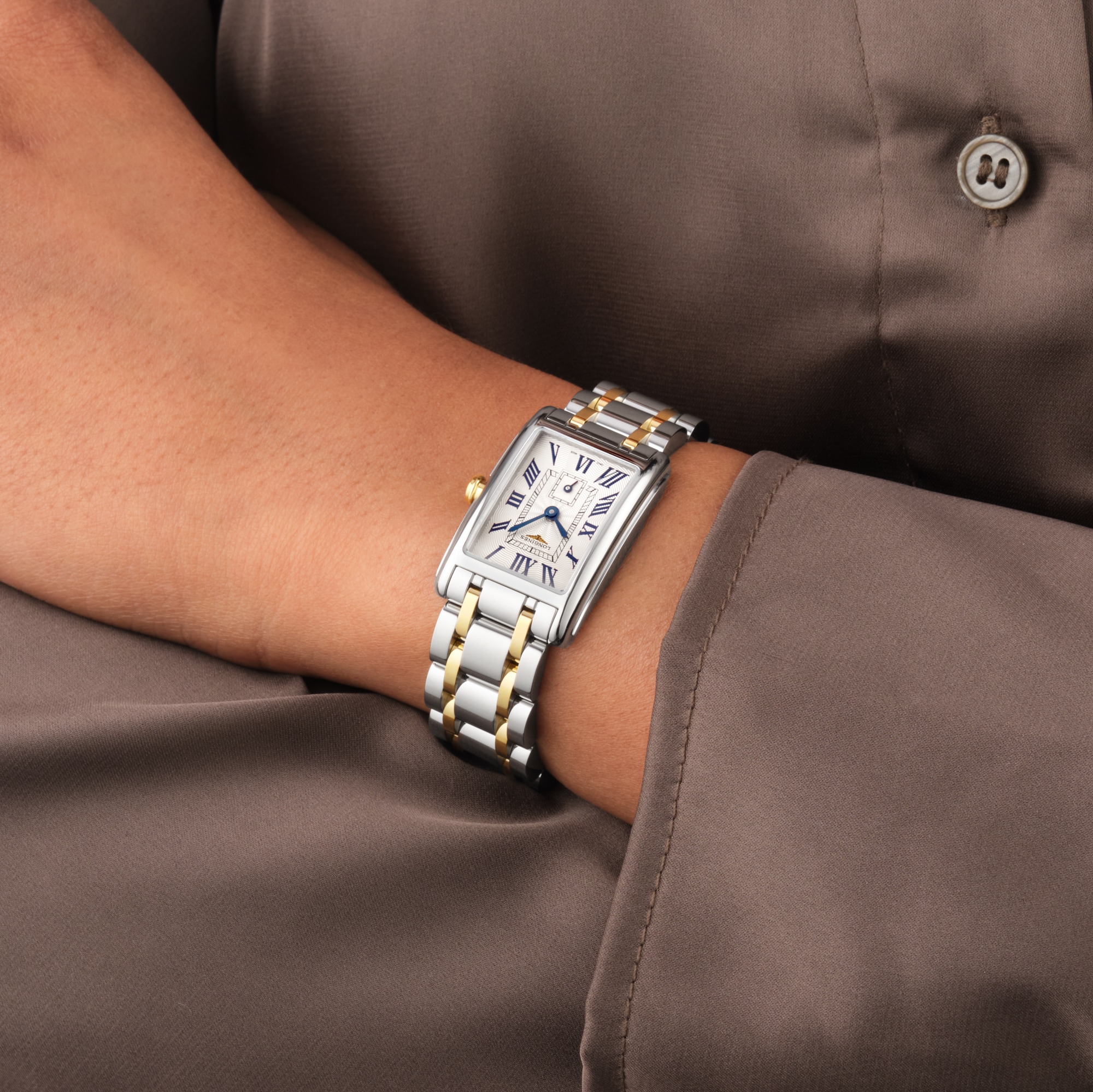 Longines DolceVita 20.8mm X 32mm Stainless Steel and Yellow Gold Ladies Watch