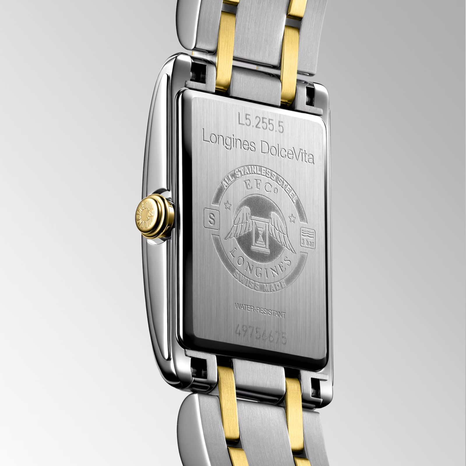 Longines DolceVita 20.8mm X 32mm Stainless Steel and Yellow Gold Ladies Watch