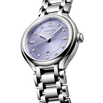 Longines PrimaLuna 30mm Ladies Watch Purple