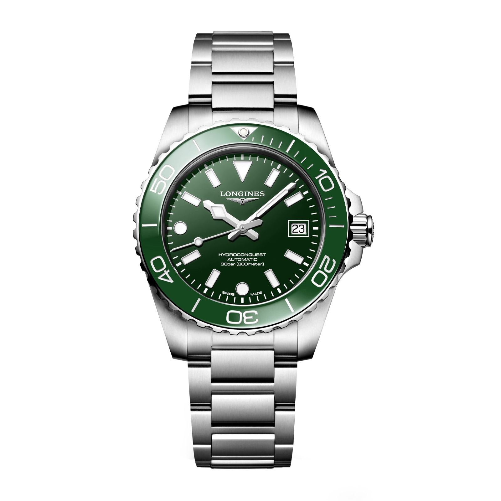 Longines HydroConquest 39mm Mens Watch Green