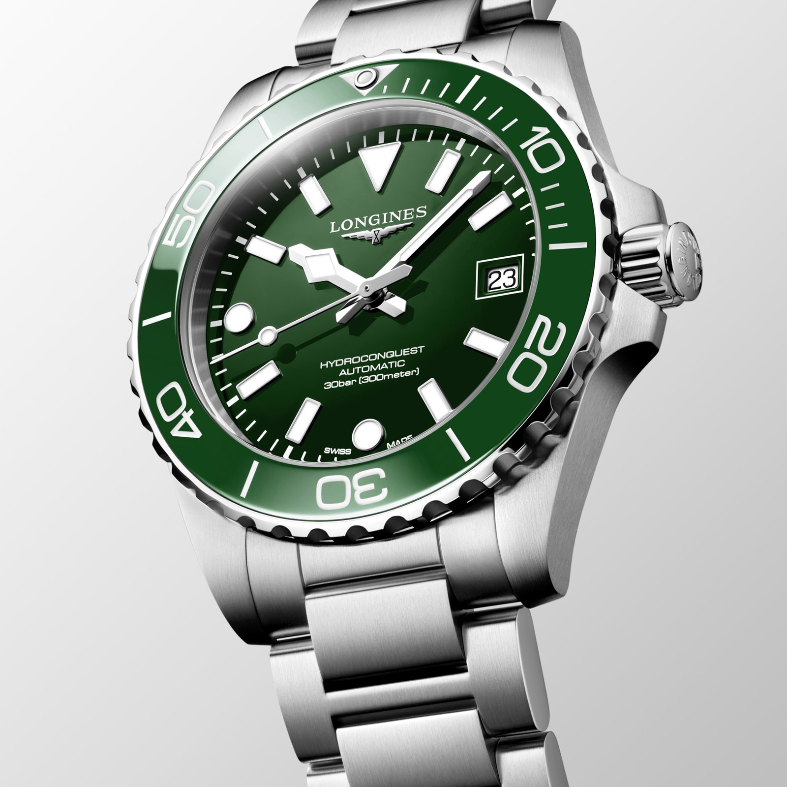 Longines HydroConquest 39mm Mens Watch Green