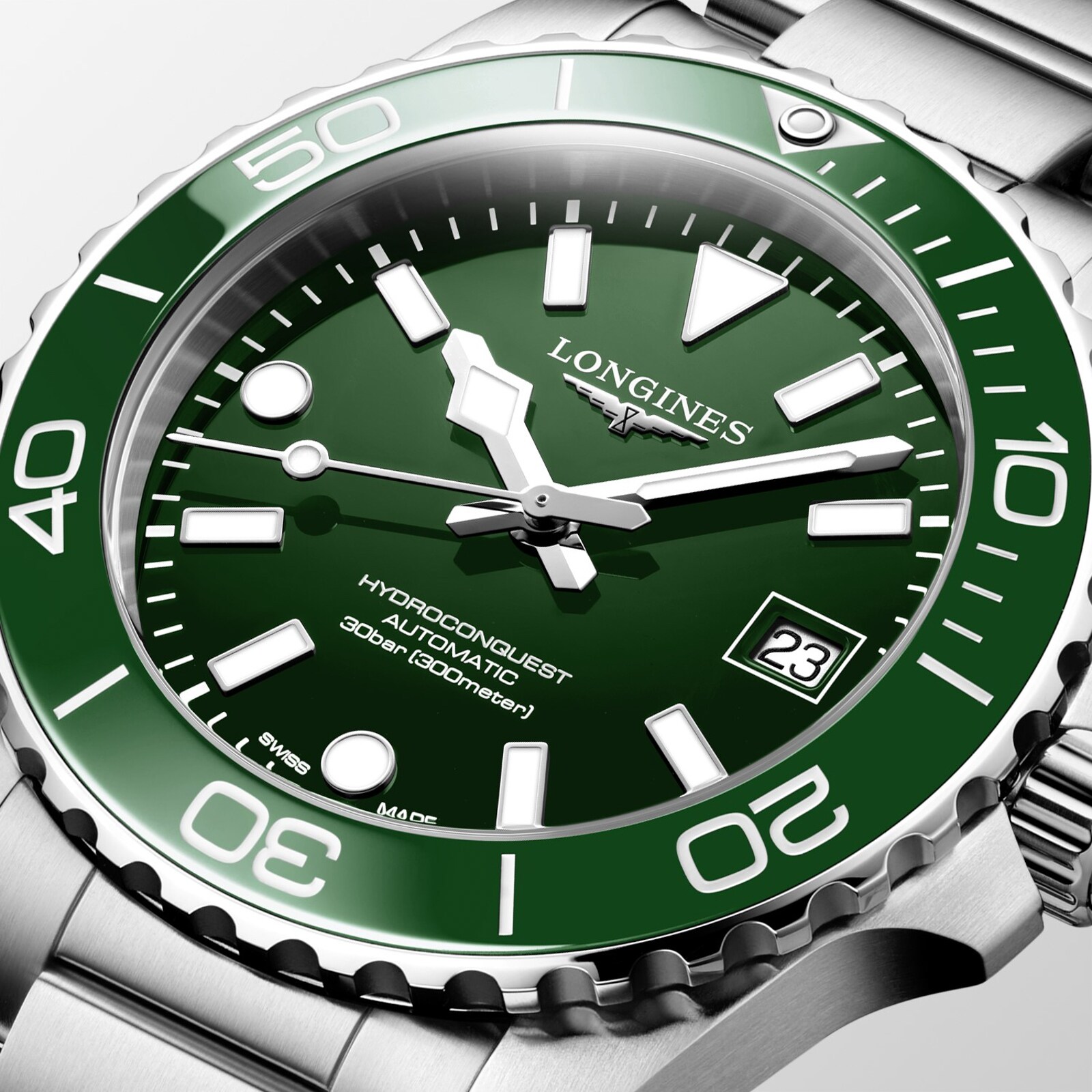 Longines HydroConquest 39mm Mens Watch Green L37794066 | Betteridge