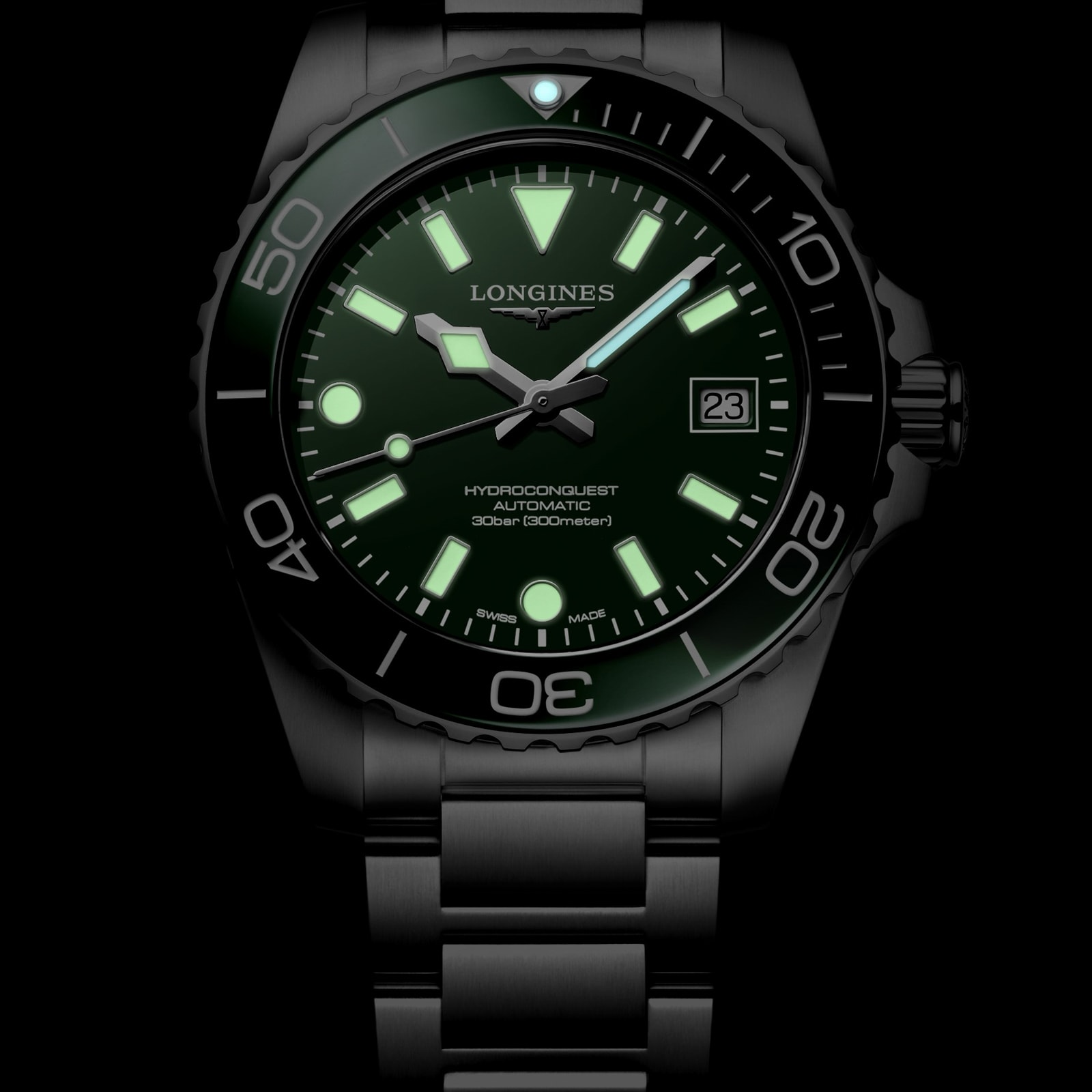 Longines HydroConquest 39mm Mens Watch Green L37794066 | Mayors