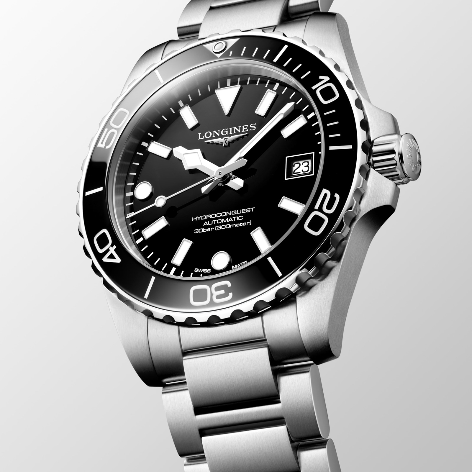 Longines HydroConquest 39mm Mens Watch Black