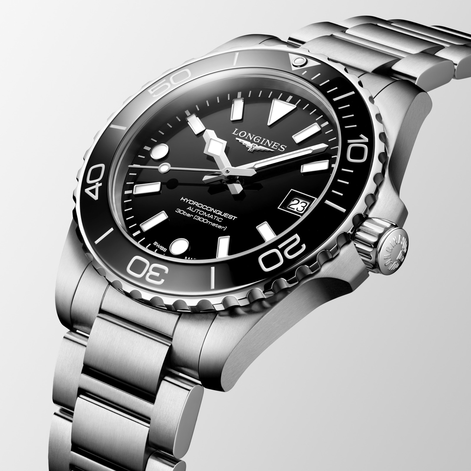 Longines HydroConquest 39mm Mens Watch Black