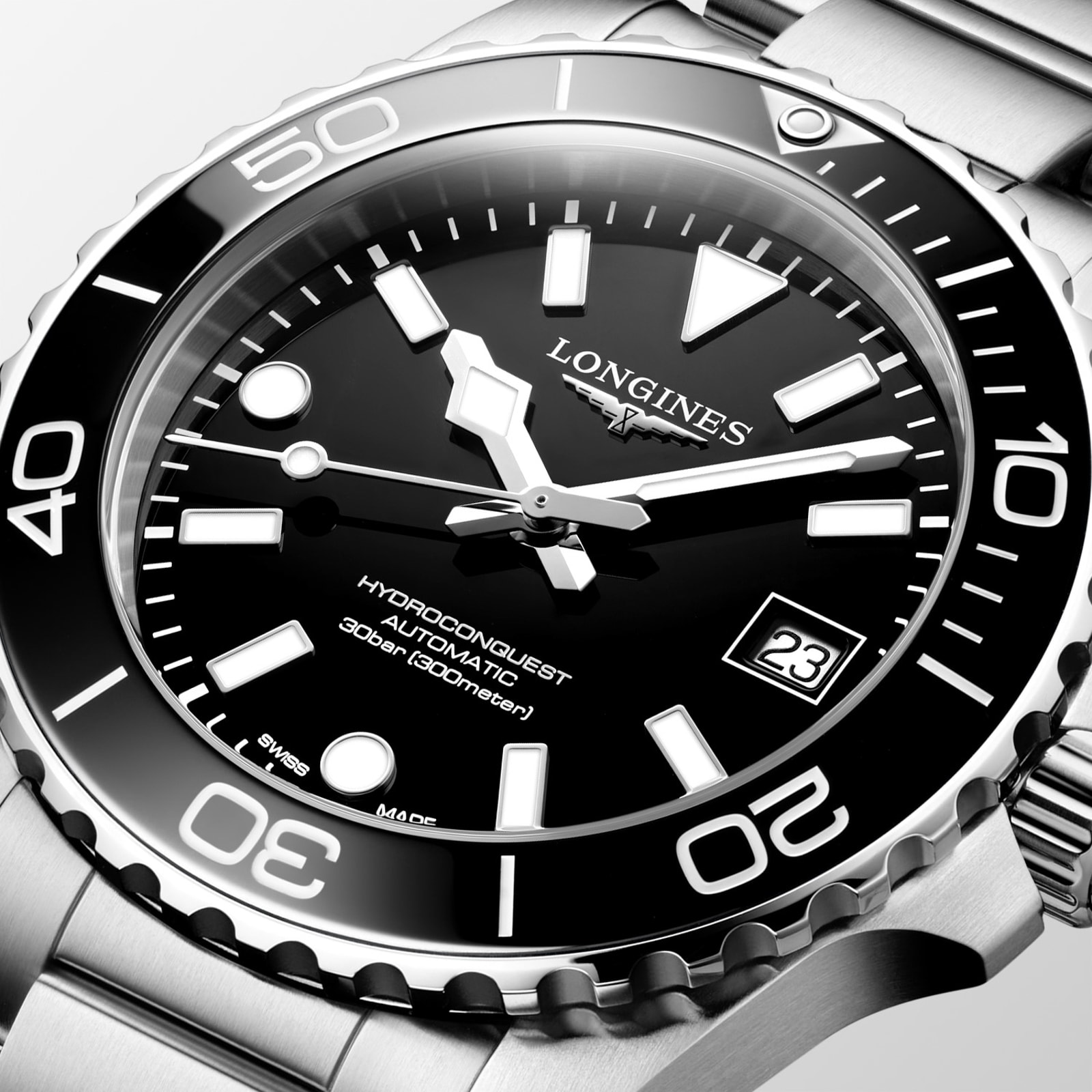 Longines HydroConquest 39mm Mens Watch Black