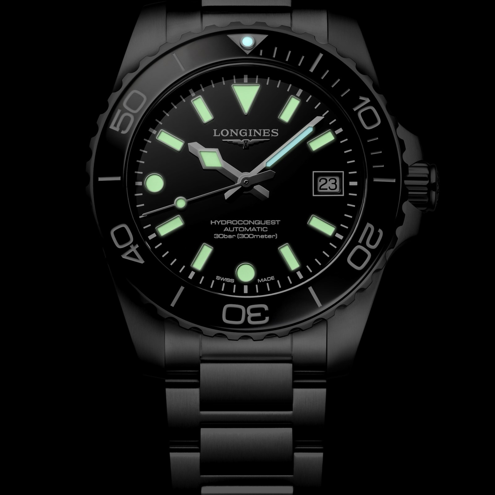 Longines HydroConquest 39mm Mens Watch Black