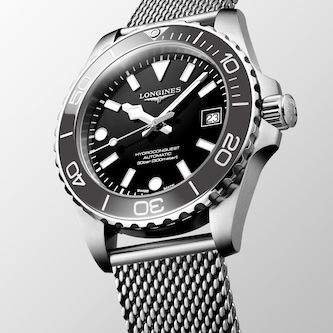 Longines Hydroconquest 39mm Mens Watch Black Mesh Longines Hydroconquest 39mm Mens Watch Black Mesh