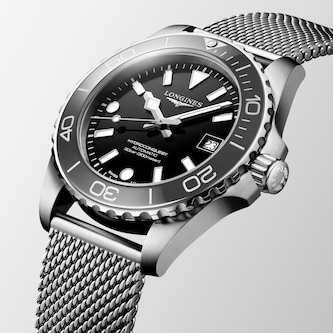 Longines Hydroconquest 39mm Mens Watch Black Mesh Longines Hydroconquest 39mm Mens Watch Black Mesh