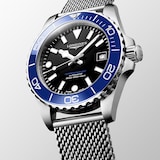 Longines HydroConquest 39mm Mens Watch Black Mesh