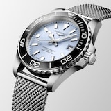 Longines HydroConquest 39mm Mens Watch Ice Blue Mesh