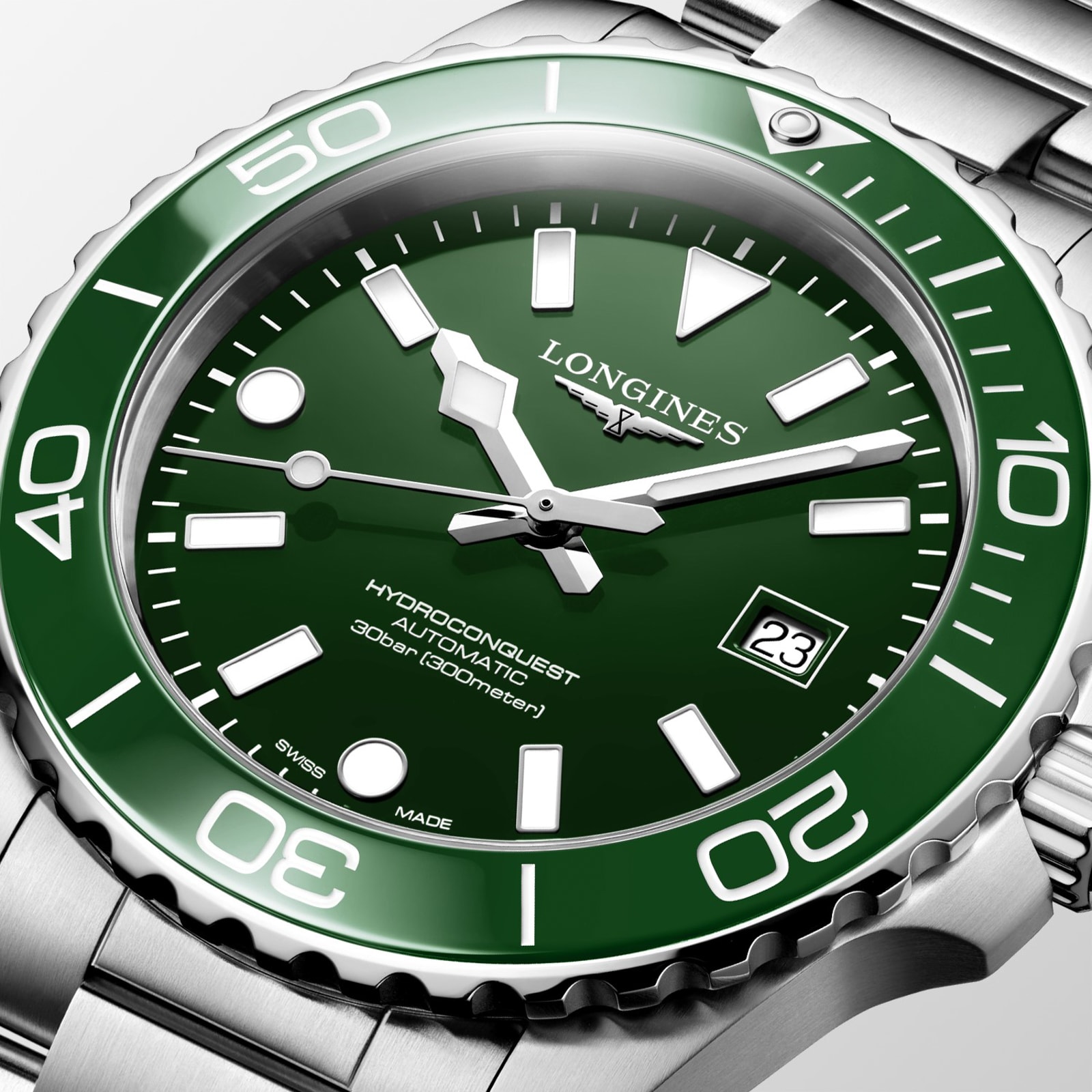 Longines HydroConquest 42mm Mens Watch Green