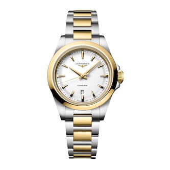 Longines HydroConquest Quartz 30mm Ladies Watch Bi-Colour White Longines HydroConquest Quartz 30mm Ladies Watch Bi-Colour White