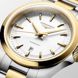 Longines HydroConquest Quartz 30mm Ladies Watch Bi-Colour White