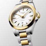 Longines HydroConquest Quartz 30mm Ladies Watch Bi-Colour White
