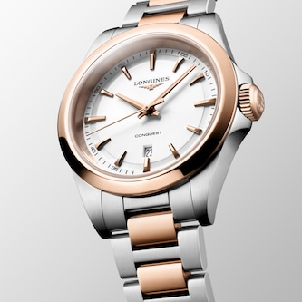 Longines Conquest Quartz 30mm Ladies Watch Bi-Colour White Longines Conquest Quartz 30mm Ladies Watch Bi-Colour White