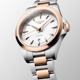 Longines Conquest Quartz 30mm Ladies Watch Bi-Colour White
