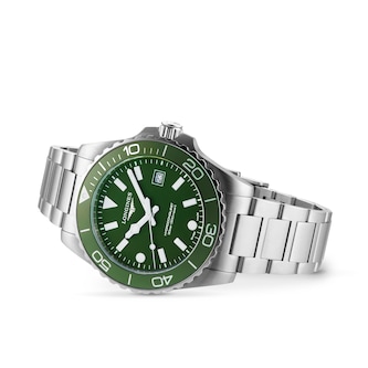 Longines HydroConquest Quartz 42mm Mens Watch Green
