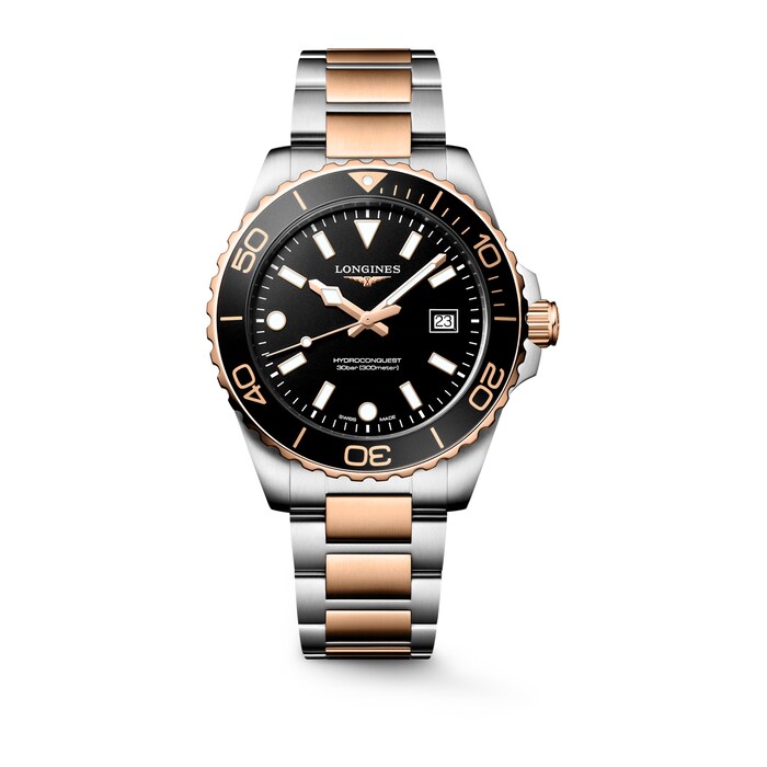 Longines HydroConquest Quartz 42mm Mens Watch Black