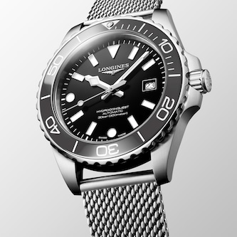 Longines HydroConquest 42mm Mens Watch Black Mesh Longines HydroConquest 42mm Mens Watch Black Mesh