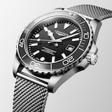 Longines HydroConquest 42mm Mens Watch Black Mesh