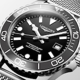 Longines HydroConquest 42mm Mens Watch Black Mesh