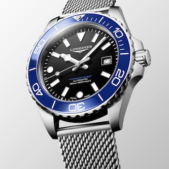 Longines HydroConquest 42mm Mens Watch Black Mesh Longines HydroConquest 42mm Mens Watch Black Mesh