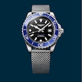 Longines HydroConquest 42mm Mens Watch Black Mesh
