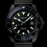 Longines HydroConquest 42mm Mens Watch Black Mesh