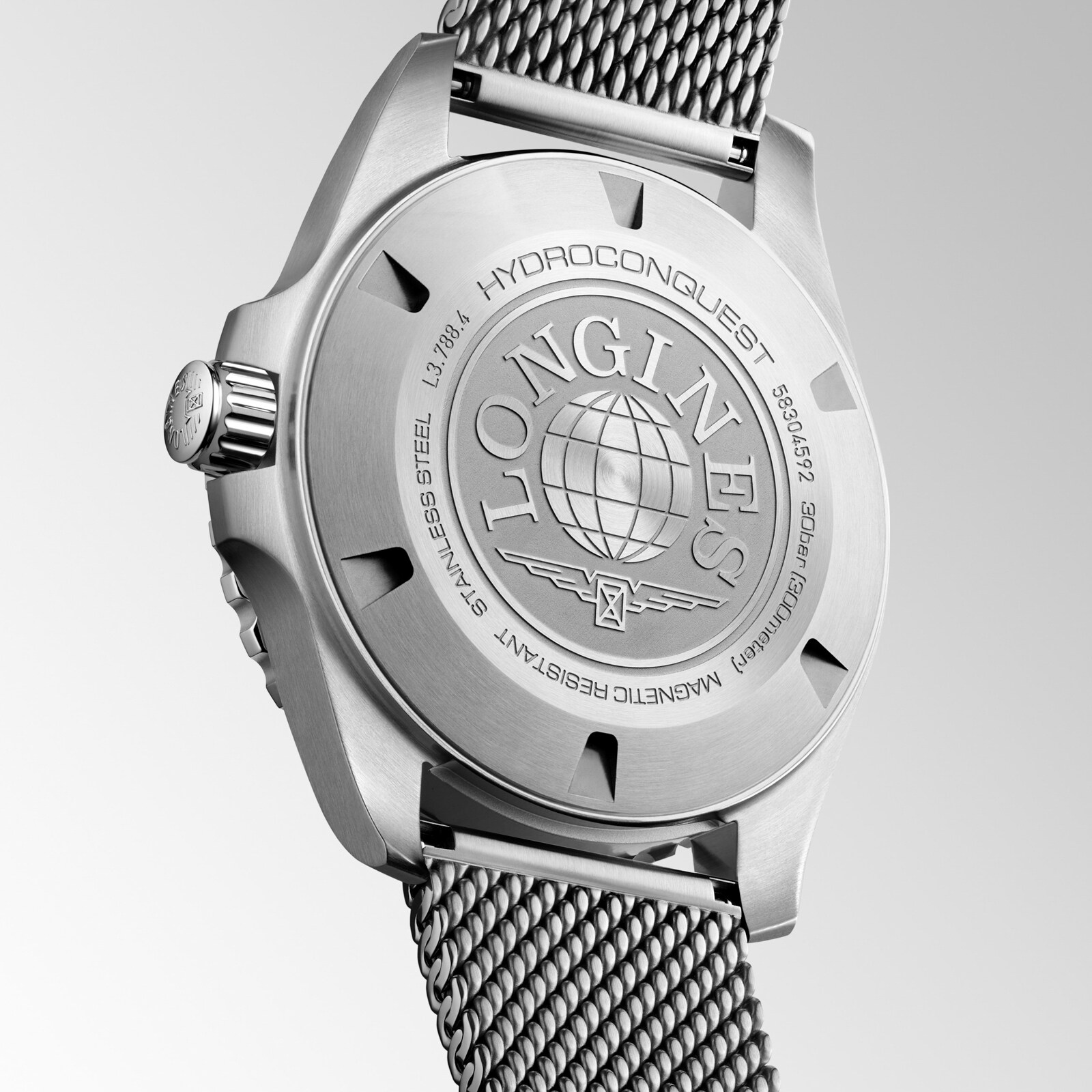 Longines HydroConquest 42mm Mens Watch Ice Blue Mesh