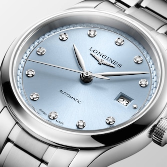 Longines Master Collection 30mm Ladies Watch Frosted Blue Dial