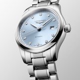 Longines Master Collection 30mm Ladies Watch Frosted Blue Dial
