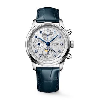 Longines Master Collection Chrono Moonphase 41mm Mens Watch Silver Dial