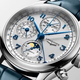 Longines Master Collection Chrono Moonphase 41mm Mens Watch Silver Dial