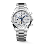 Longines Master Collection Chrono Moonphase 41mm Mens Watch Silver Dial