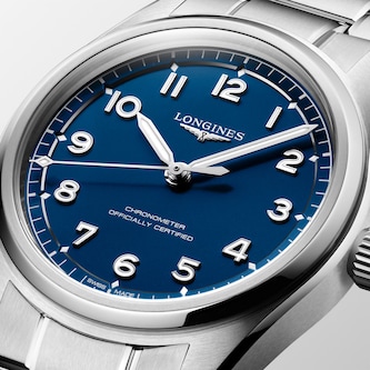 Longines Spirit Pilot 39mm Mens Watch Blue Stainless Steel